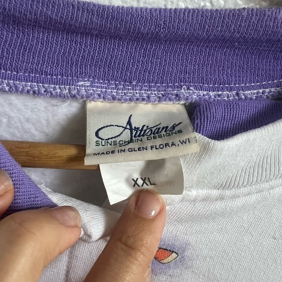 Artisans Sunschein Design Vintage cardigan Halloween graphic white sweater XXL - Picture 2 of 8